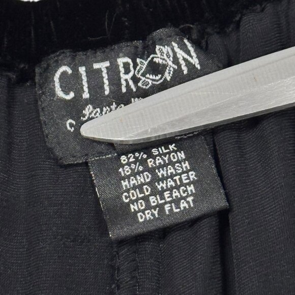 Citron Santa Monica Velvet Wide Leg Crop Culottes Pants SZ M Whimsigoth Boho - Picture 5 of 12